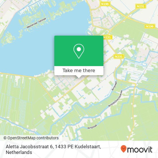 Aletta Jacobsstraat 6, 1433 PE Kudelstaart Karte