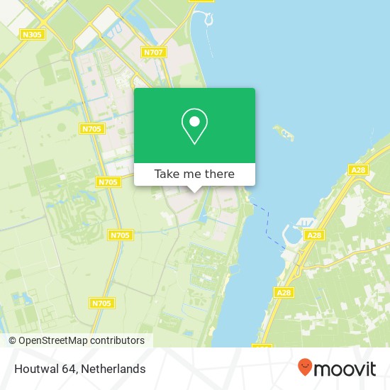 Houtwal 64, 3892 VN Zeewolde Karte