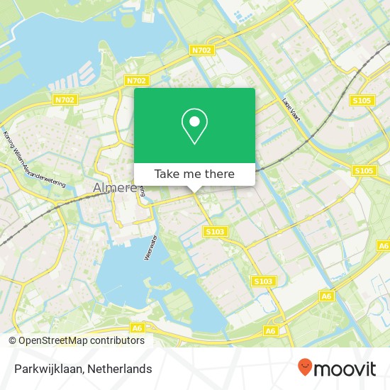 Parkwijklaan, 1325 Almere-Stad Karte