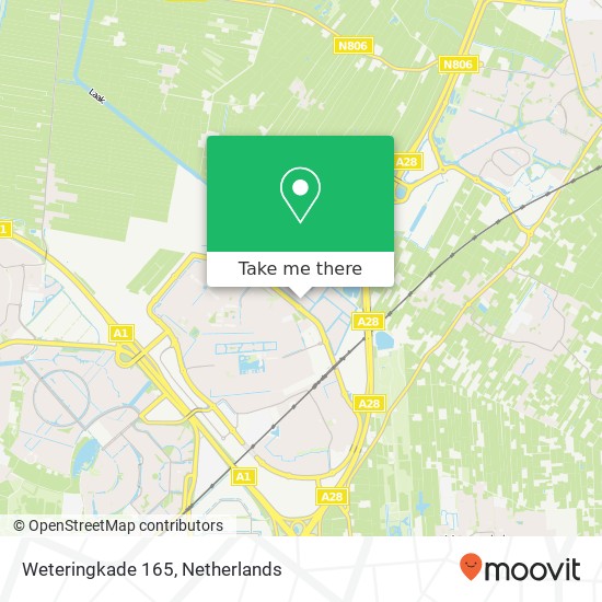 Weteringkade 165, 3826 AW Amersfoort map