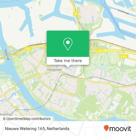 Nieuwe Wetering 165, 3194 TB Hoogvliet map