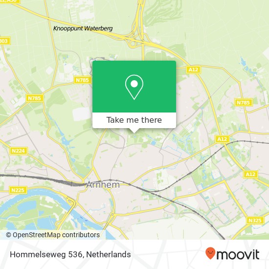 Hommelseweg 536, Hommelseweg 536, 6821 LZ Arnhem, Nederland Karte