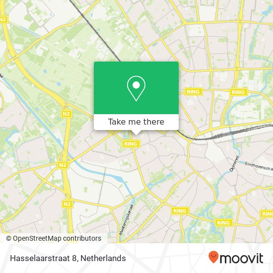 Hasselaarstraat 8, Hasselaarstraat 8, 5616 SW Eindhoven, Nederland Karte