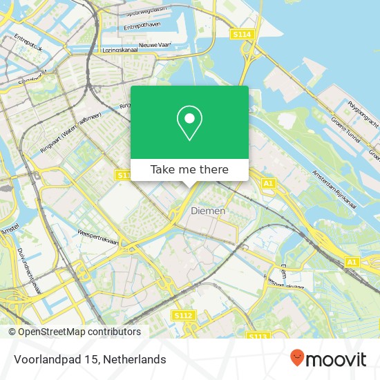 Voorlandpad 15, 1098 TZ Amsterdam Karte