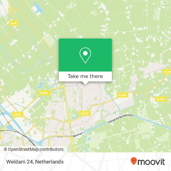 Weldam 24, 7608 BT Almelo Karte