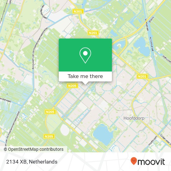 2134 XB, 2134 XB Hoofddorp, Nederland map