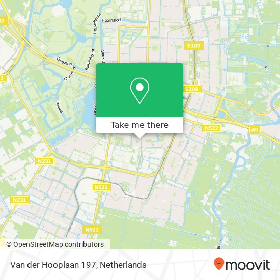 Van der Hooplaan 197, 1185 GC Amstelveen map