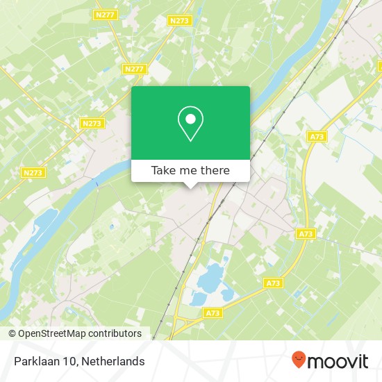 Parklaan 10, 5953 BS Reuver map