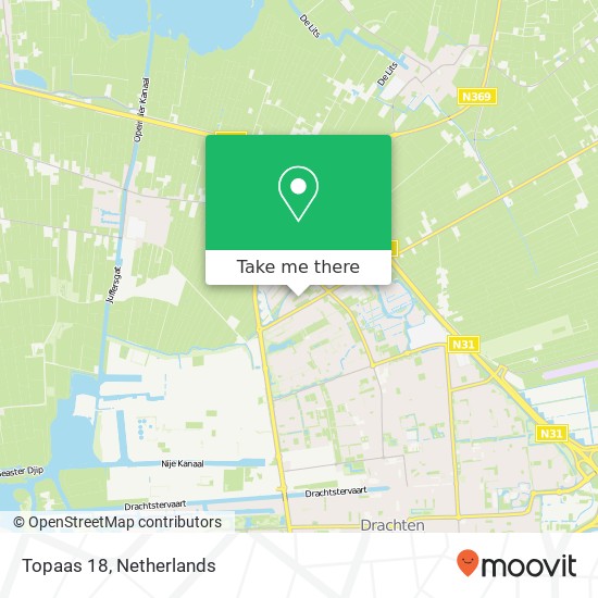 Topaas 18, Topaas 18, 9207 GB Drachten, Nederland map