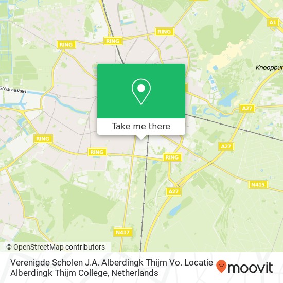 Verenigde Scholen J.A. Alberdingk Thijm Vo. Locatie Alberdingk Thijm College, Laapersveld 9 Karte