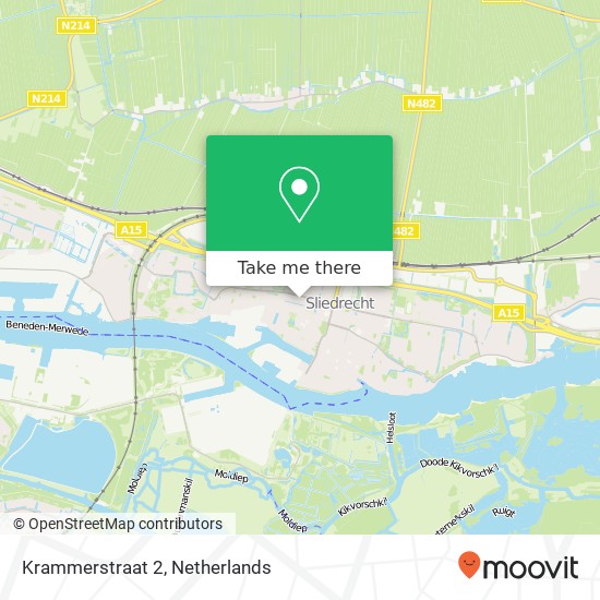 Krammerstraat 2, 3363 CG Sliedrecht Karte