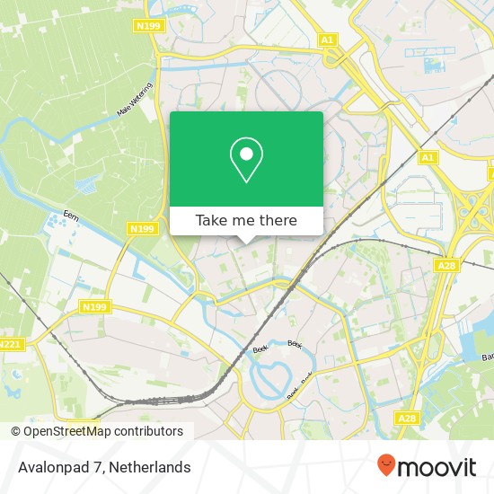 Avalonpad 7, 3813 HG Amersfoort map