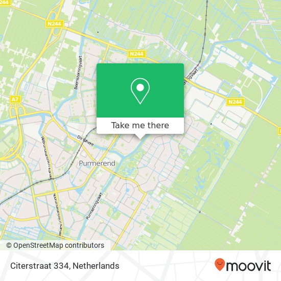 Citerstraat 334, 1443 XP Purmerend Karte