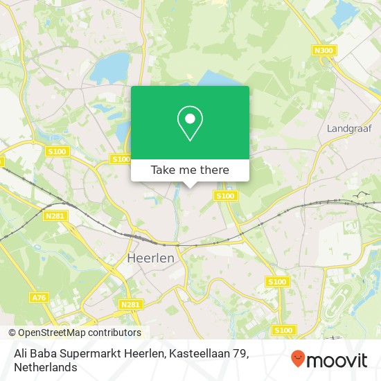 Ali Baba Supermarkt Heerlen, Kasteellaan 79 map