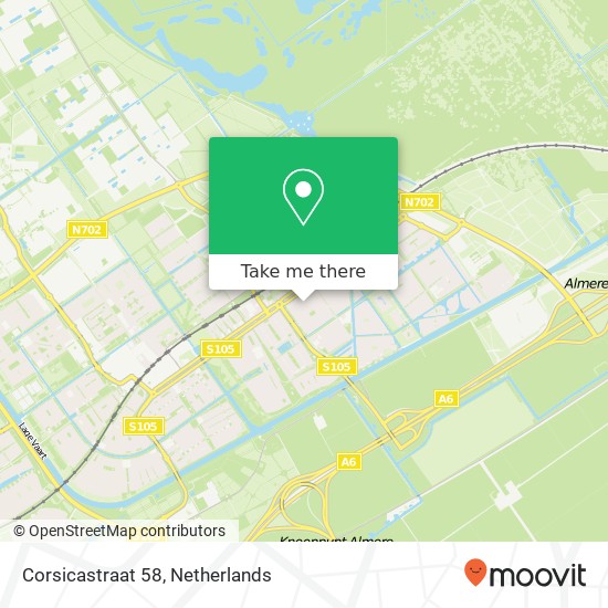 Corsicastraat 58, 1339 WT Almere-Buiten map