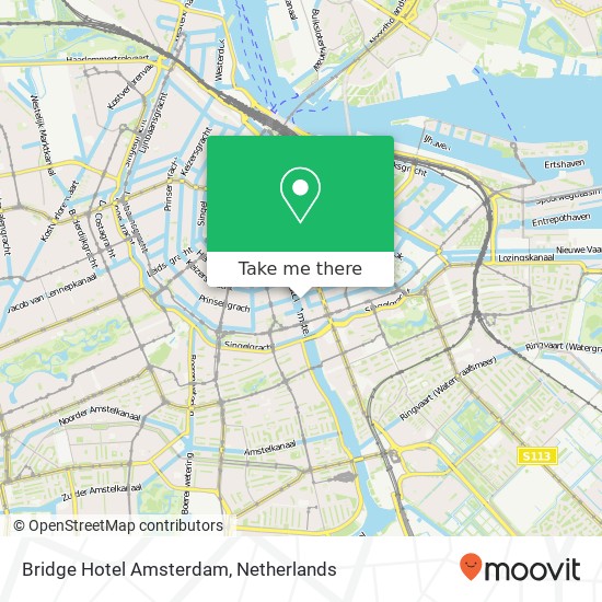Bridge Hotel Amsterdam, Amstel 107 map