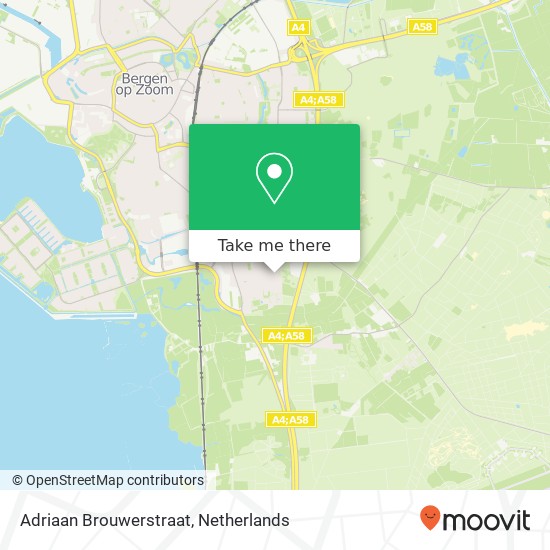 Adriaan Brouwerstraat, 4625 AV Bergen op Zoom map
