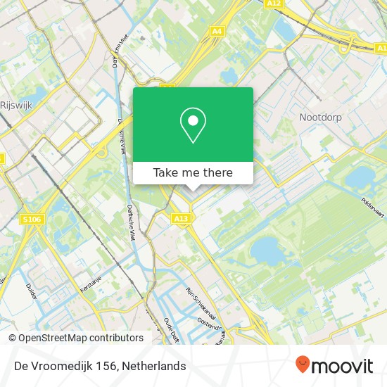 De Vroomedijk 156, 2497 VM Den Haag map