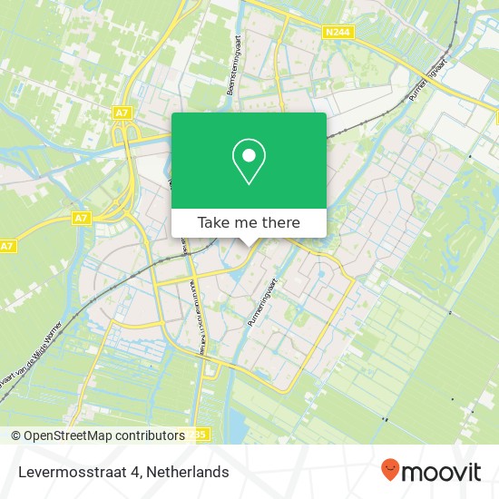 Levermosstraat 4, 1441 LX Purmerend map
