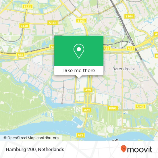 Hamburg 200, Hamburg 200, 2993 LG Barendrecht, Nederland Karte