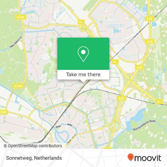 Sonnetweg, Sonnetweg, 3813 Amersfoort, Nederland Karte