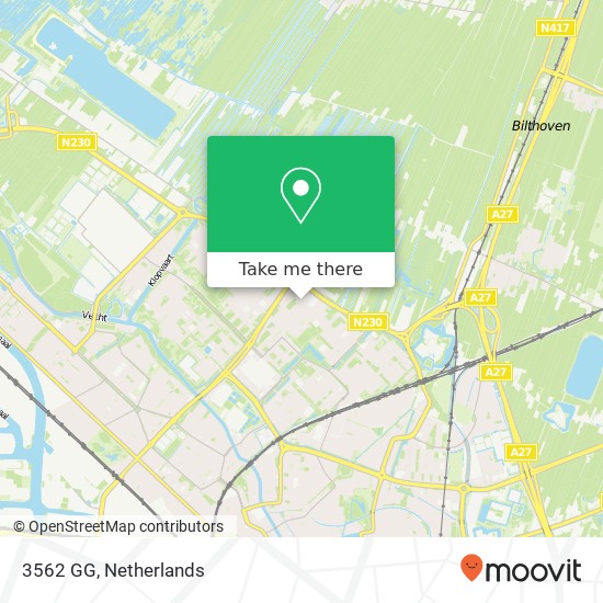 3562 GG, 3562 GG Utrecht, Nederland map