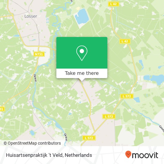 Huisartsenpraktijk 't Veld, Prins Bernhardstraat 4 map