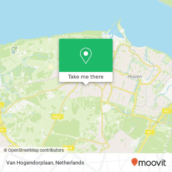Van Hogendorplaan, Van Hogendorplaan, 1272 Huizen, Nederland Karte