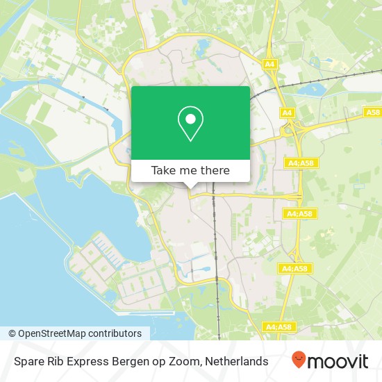 Spare Rib Express Bergen op Zoom, Antwerpsestraat 71 map