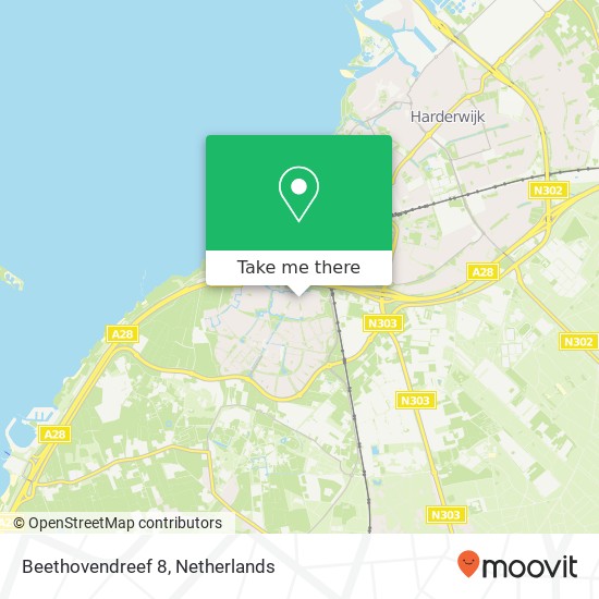 Beethovendreef 8, 3845 AS Harderwijk map