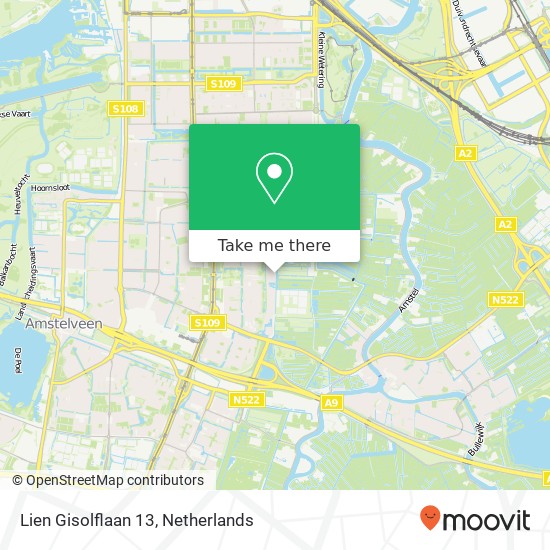 Lien Gisolflaan 13, 1183 WT Amstelveen map