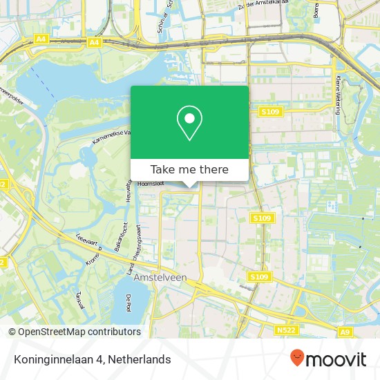 Koninginnelaan 4, 1182 AS Amstelveen map