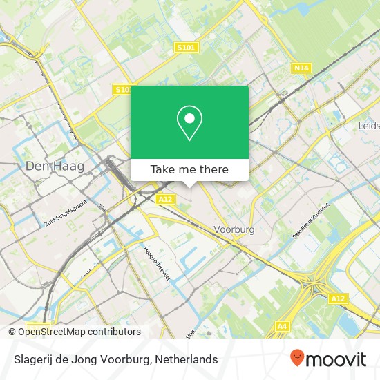 Slagerij de Jong Voorburg, Van de Wateringelaan 69 map