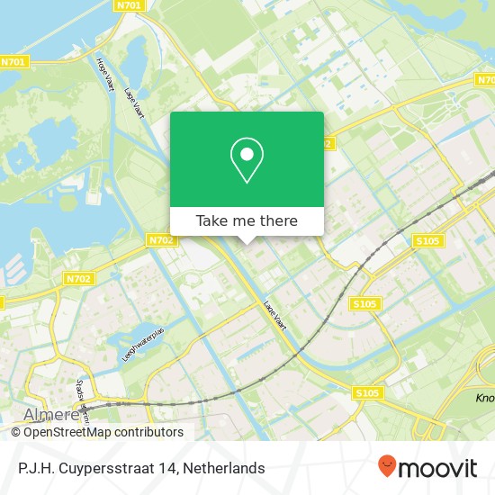 P.J.H. Cuypersstraat 14, 1333 PB Almere-Buiten map
