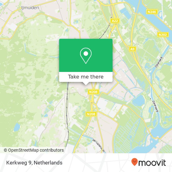 Kerkweg 9, 2071 NA Santpoort-Noord map