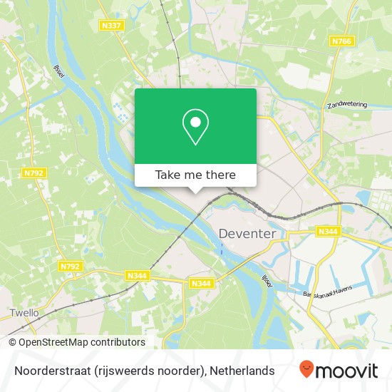 Noorderstraat (rijsweerds noorder), 7412 WE Deventer map