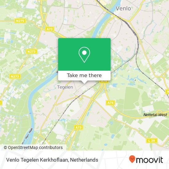 Venlo Tegelen Kerkhoflaan map