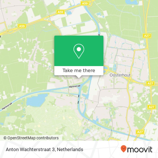 Anton Wachterstraat 3, 4906 EK Oosterhout map