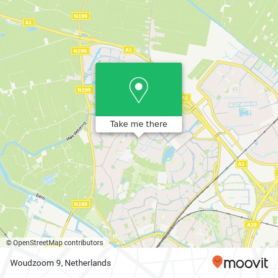 Woudzoom 9, 3823 CA Amersfoort Karte