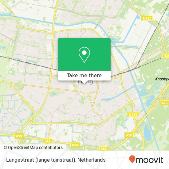 Langestraat (lange tuinstraat), 5038 DB Tilburg map