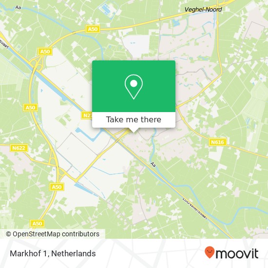 Markhof 1, Markhof 1, 5463 NN Veghel, Nederland map