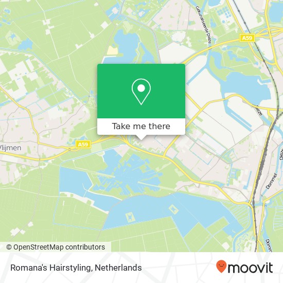 Romana's Hairstyling, Maarten Trompstraat 28 map