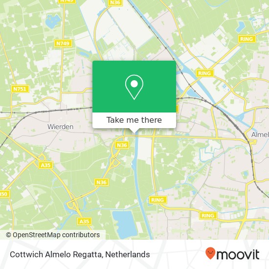 Cottwich Almelo Regatta, Badweg map