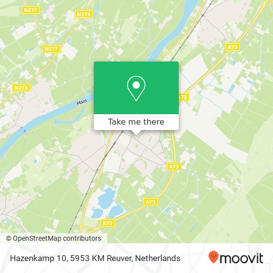 Hazenkamp 10, 5953 KM Reuver map