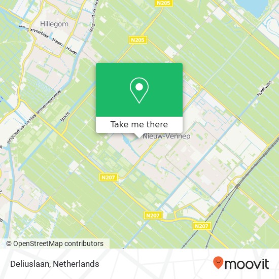 Deliuslaan, 2151 GJ Nieuw-Vennep Karte