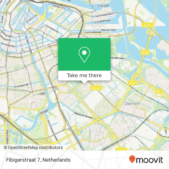 Fibigerstraat 7, 1097 KA Amsterdam map