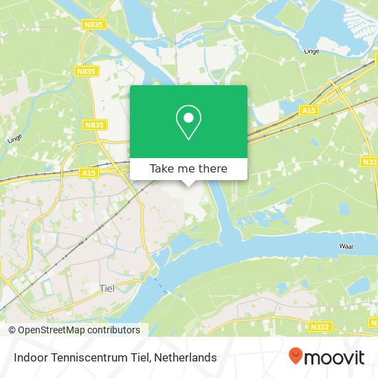 Indoor Tenniscentrum Tiel, Oude Medelsestraat 11 map