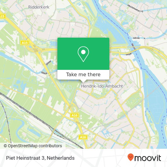 Piet Heinstraat 3, 3342 CK Hendrik-Ido-Ambacht map