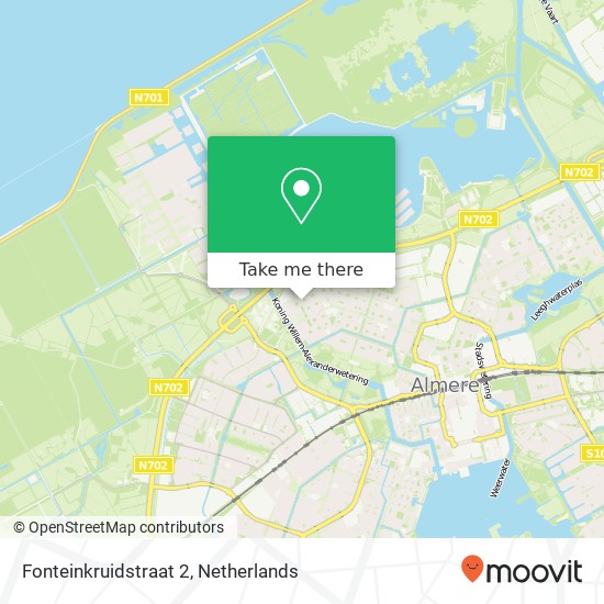 Fonteinkruidstraat 2, 1313 JN Almere-Stad Karte