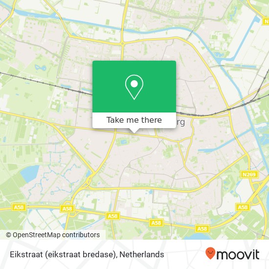 Eikstraat (eikstraat bredase), 5038 NK Tilburg map